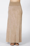Chatoyant Mineral Wash Long Maxi Skirt Beige