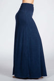 Chatoyant Mineral Wash Long Maxi Skirt Electric Blue