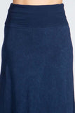 Chatoyant Mineral Wash Long Maxi Skirt Electric Blue