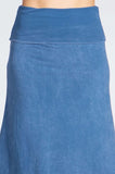 Chatoyant Mineral Wash Long Maxi Skirt Lt. Denim