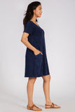 Chatoyant Mineral Wash Pocket Dress Electric Blue