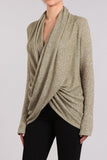 Chatoyant Marled Knit Cross Top