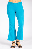 Chatoyant Plus Size Mineral Washed Crop Flare Aqua