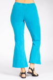 Chatoyant Plus Size Mineral Washed Crop Flare Aqua