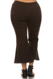 Chatoyant Plus Size Mineral Washed Crop Flare Brown