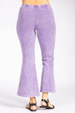 Chatoyant Plus Size Mineral Washed Crop Flare Lilac