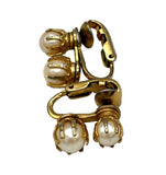 Vintage Faux Pearl Clip On Earrings
