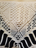 Cream and Gold Fringe Poncho One Size
