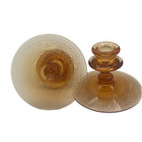 Vintage 1929 Amber Depression Glass Candle Holders