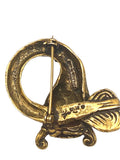 Vintage Alva Studio Reproduction Pre-Colombian Fish/Catfish Brooch Gold Tone