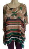 Kiwi Multicolor Chiffon Tunic Fits Small/Medium