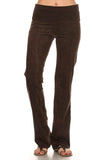 Chatoyant Bootcut Mineral Wash Fold Over Waist Pants Brown