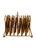 7pc. Vintage Gold Tone Metal Coaster Set
