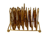7pc. Vintage Gold Tone Metal Coaster Set