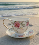Camellia Tea Cup and Saucer Set by Grace Teaware