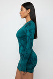 One Soul Collection Green and Black Tie Dye Tunic