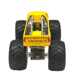 Top view of yellow Fullboar monster truck
