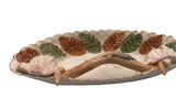 Vintage Hand-Painted Italian Porcelain Vanity Dish Brown Thornes #T28