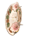 Vintage Hand-Painted Italian Porcelain Vanity Dish White Thorns #T88