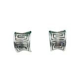 Janku Silver Aztec Clip Earrings