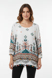 Jodifl White Multi-Color Boho Top Small