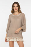 Kori America Olive Boho Tunic Top