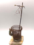 Vintage MCM Brass Cat on Marble Base