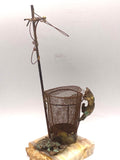 Vintage MCM Brass Cat on Marble Base