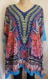 Fashion 1.2.3 Multi-Color Rhinestone Chiffon Top One Size Fits Small to X-Large