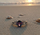 925 Silver Mystic Topaz with Cubic Zirconia  Size 7