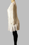 Origami White Tie Front  Lace Cardigan