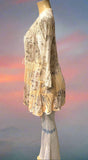 Origami Yellow Floral Tie Front  Lace Cardigan