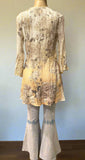 Origami Yellow Floral Tie Front  Lace Cardigan