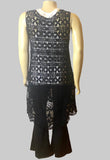 Origami Plus Size Black Lace Vest