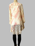Origami Ivory Multicolor Lace Bell Sleeve Cardigan