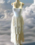 Origami Ivory Layered Lace Maxi Skirt