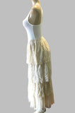 Origami Ivory Layered Lace Maxi Skirt