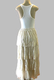 Origami Ivory Layered Lace Maxi Skirt