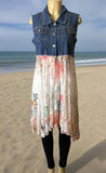 Origami Jean Lace Vest With Pockets