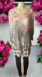 Origami Denim Rose Long Sleeve All Lace Dress