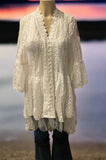 Origami White Floral Hi-Lo Cardigan