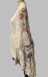 Origami White Floral Hi-Lo Cardigan
