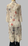 Origami White Floral Hi-Lo Cardigan