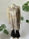 Origami Plus Size Faux Suede and Lace Sleeveless Vest