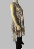 Origami Plus Size Faux Suede and Lace Sleeveless Vest