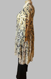 Origami Plus Size Black and Gold Hearts Sweater Lace Hi -Lo Cardigan