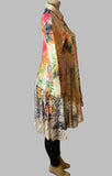 Origami Floral Sweater Lace Hi -Lo Cardigan