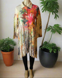 Origami Floral Sweater Lace Hi -Lo Cardigan