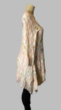 Origami Beige Sunflower Long Sleeve All Lace Hi-Lo Dress