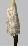 Origami Ivory Floral Lined All Lace Tunic Dress with Pockets